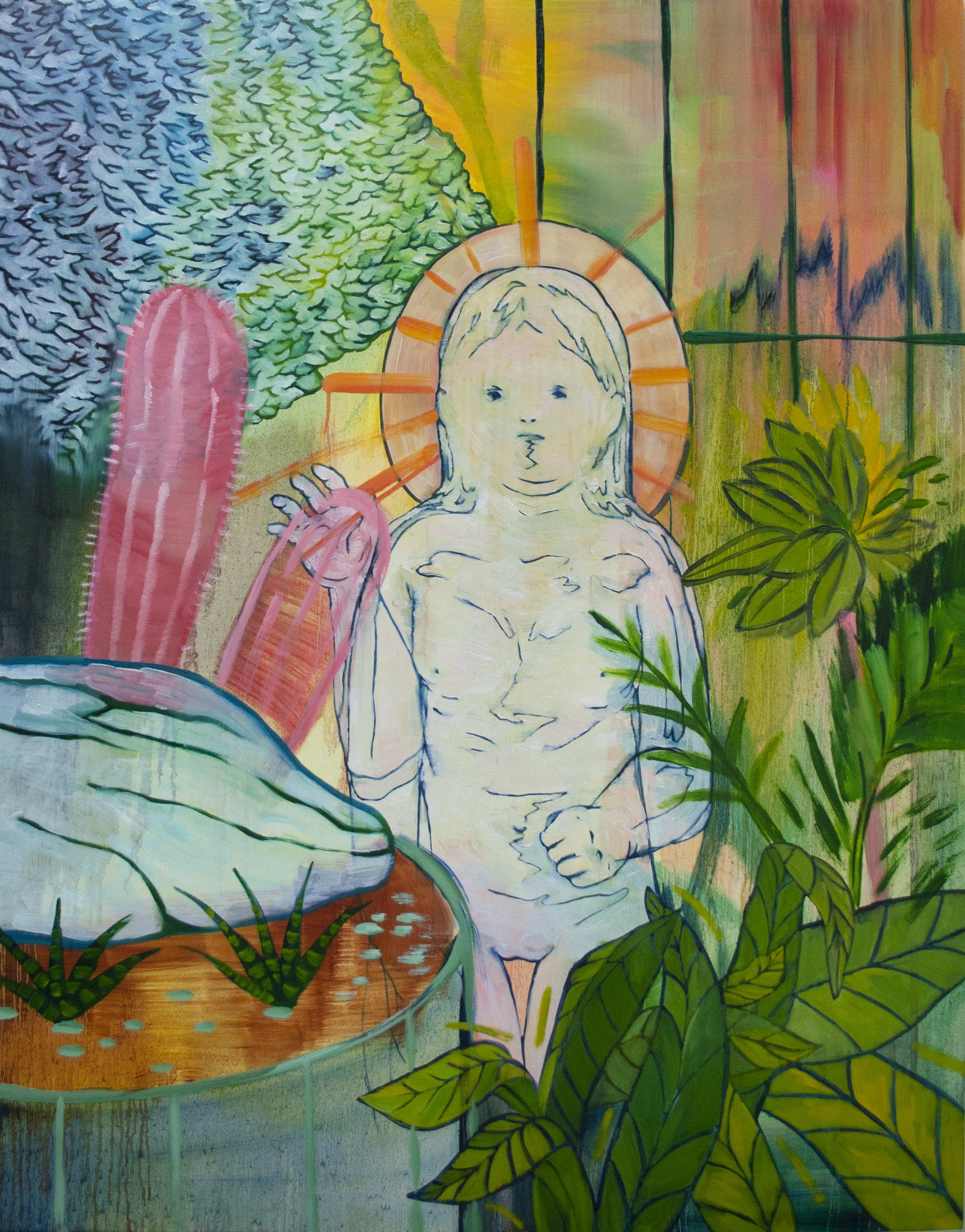숭배되는 사람이 있는 식물원, 2018, oil on canvas, 116.8cm x 91cm.jpg