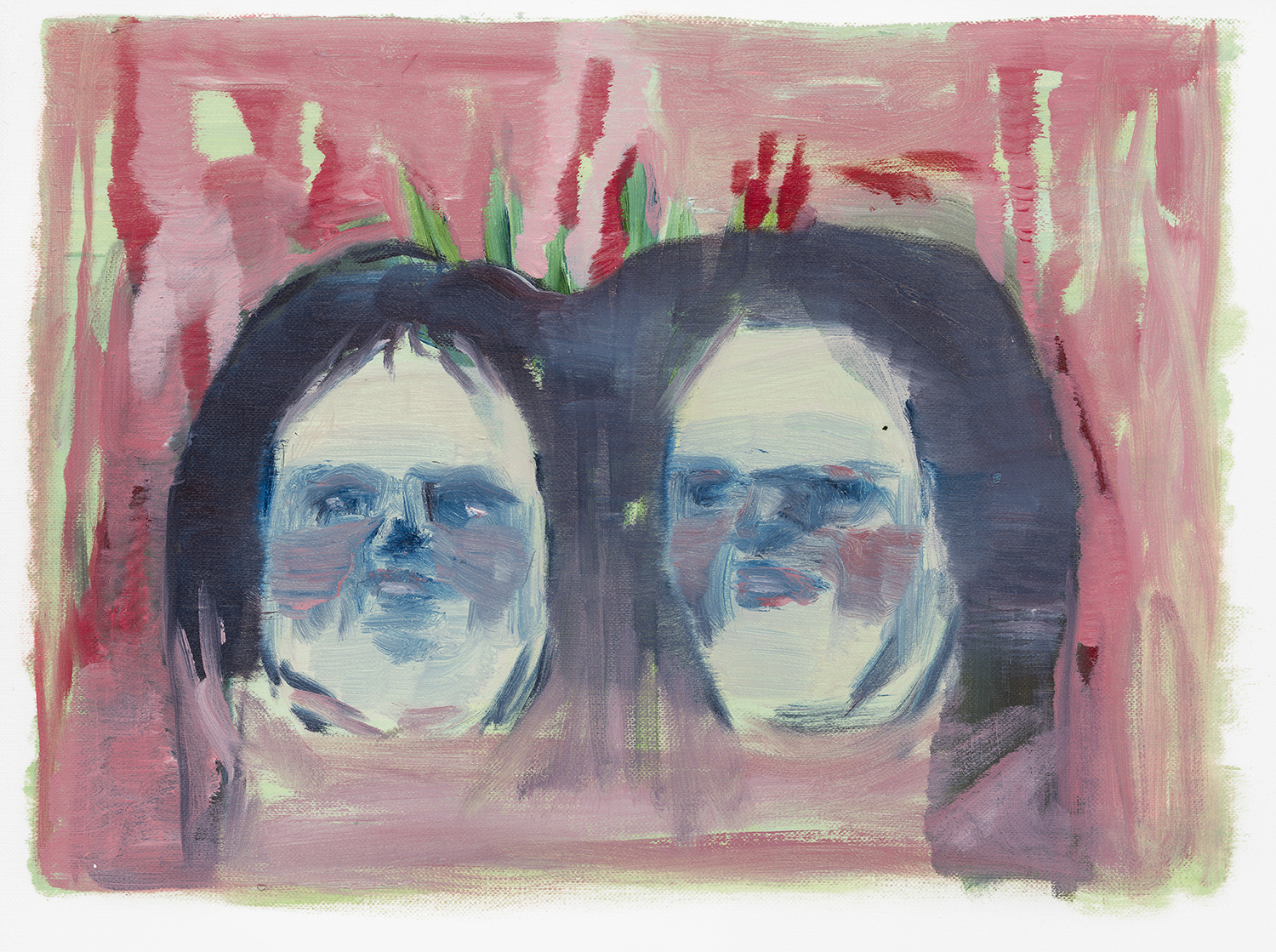 머리, 머리 그리고 기뻐서 어쩔 줄 모르는 풀밭, 2015, oil on paper, 24cm  x 32cm.jpg