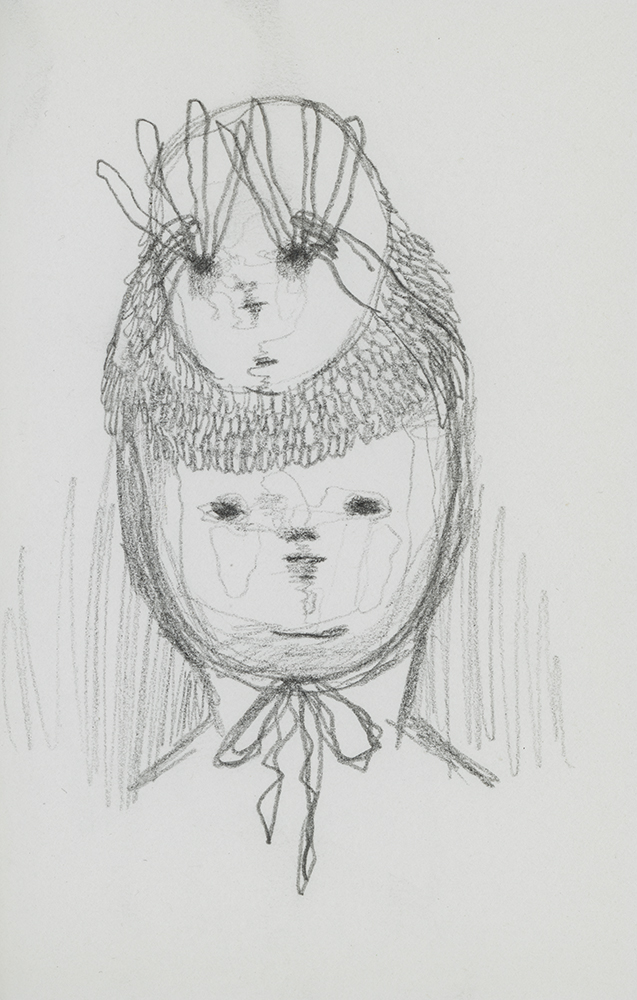 불안한 모자를 쓴 사람, 2018, pencil on paper, 15cm x 10cm.jpg