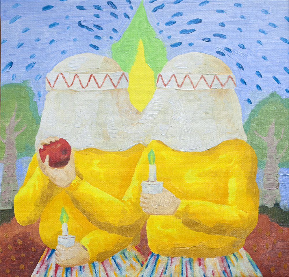 사람과 사람과 사과와 염원과 염원, 2021, oil on canvas, 27.3cm x 27.3cm.jpg