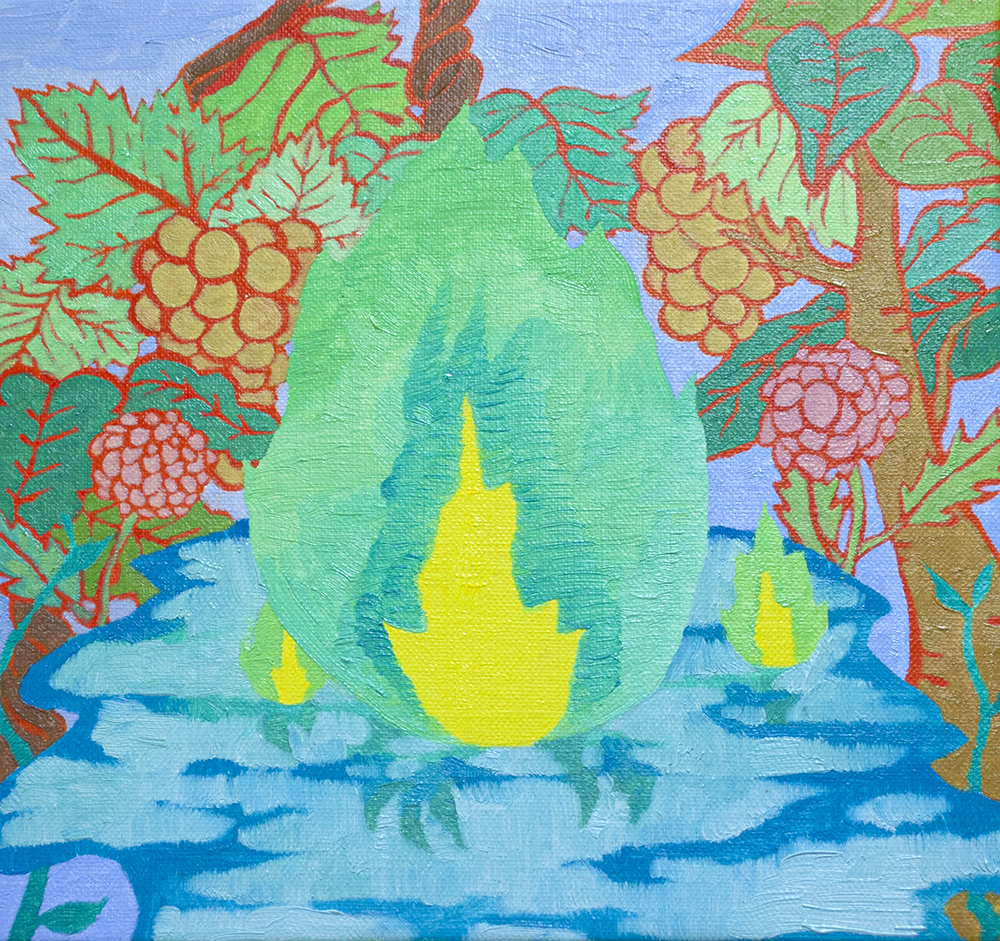 타오르는 물과 풍경, 2021, oil on canvas, 24.2cm x 24.2cm.jpg