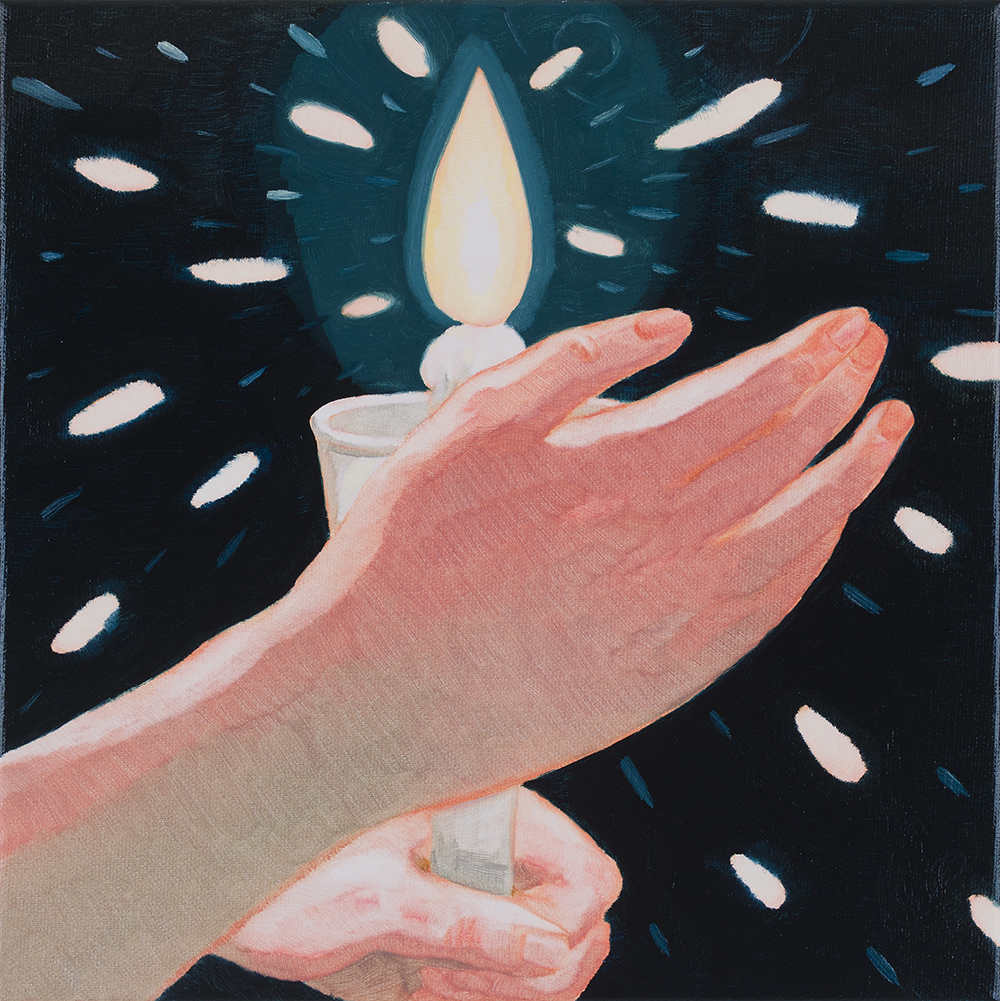 총체이며 국소적인 온기_Small Flame, Vast ON-GI, 2023, oil on canvas, 30cm x 30cm.jpg