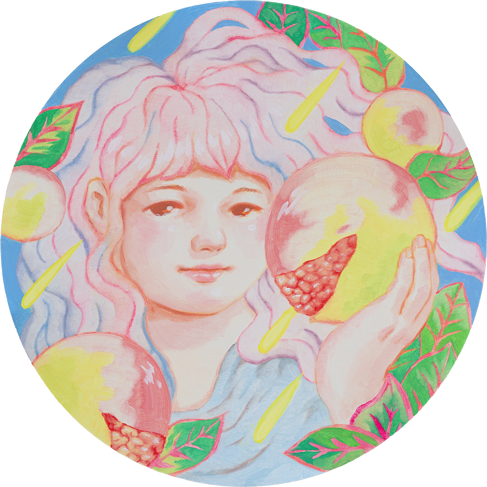 의지를 머금은 열매_Fruits Bearing Wil, 2024, oil on canvas, θ40cm.jpg