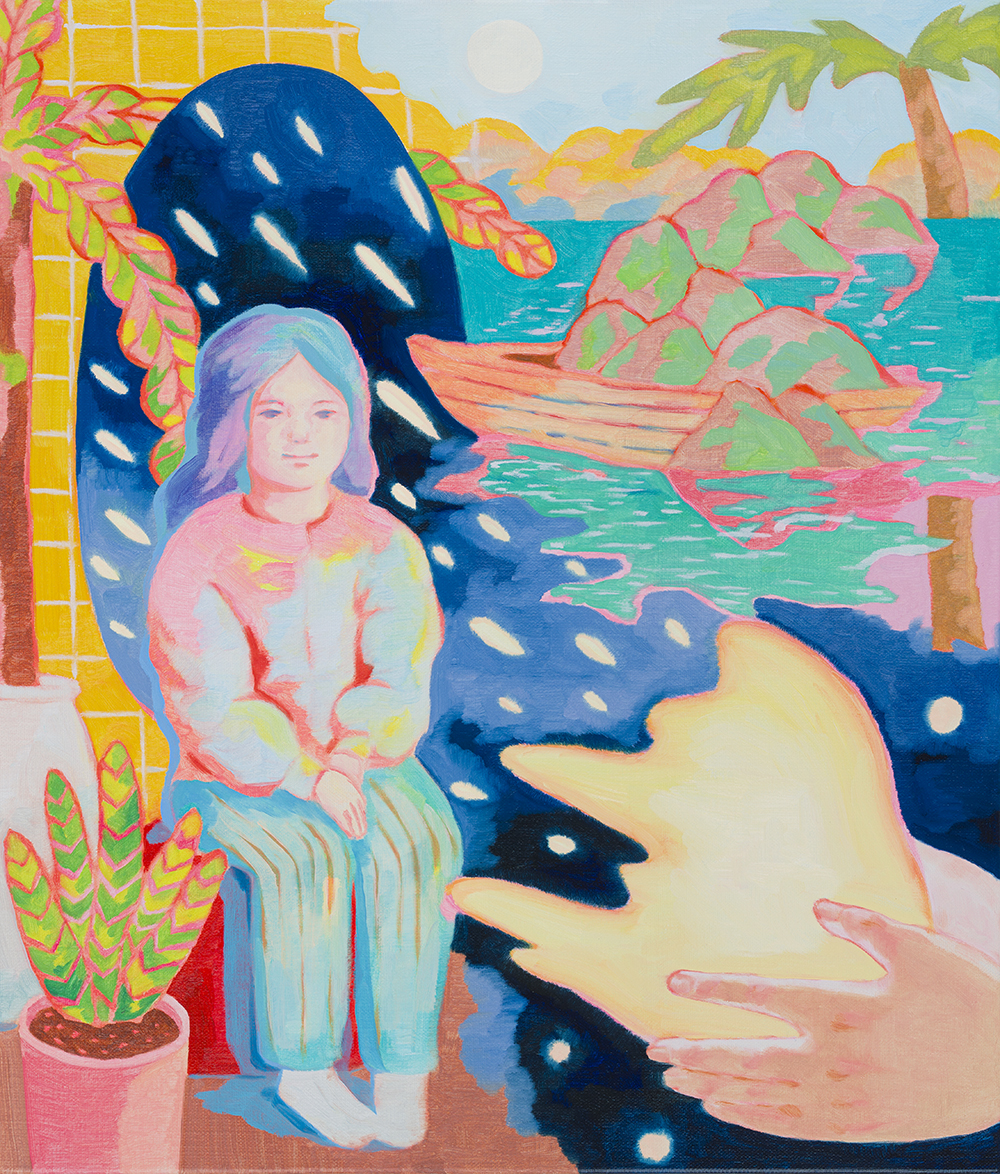 온기와 이곳 저곳과 모든 곳에 앉아있는 사람_Warmth, Here and There, and a Person Sitiing Everywhere, 2024, oil on canvas, 53cm x 45.5cm.jpg