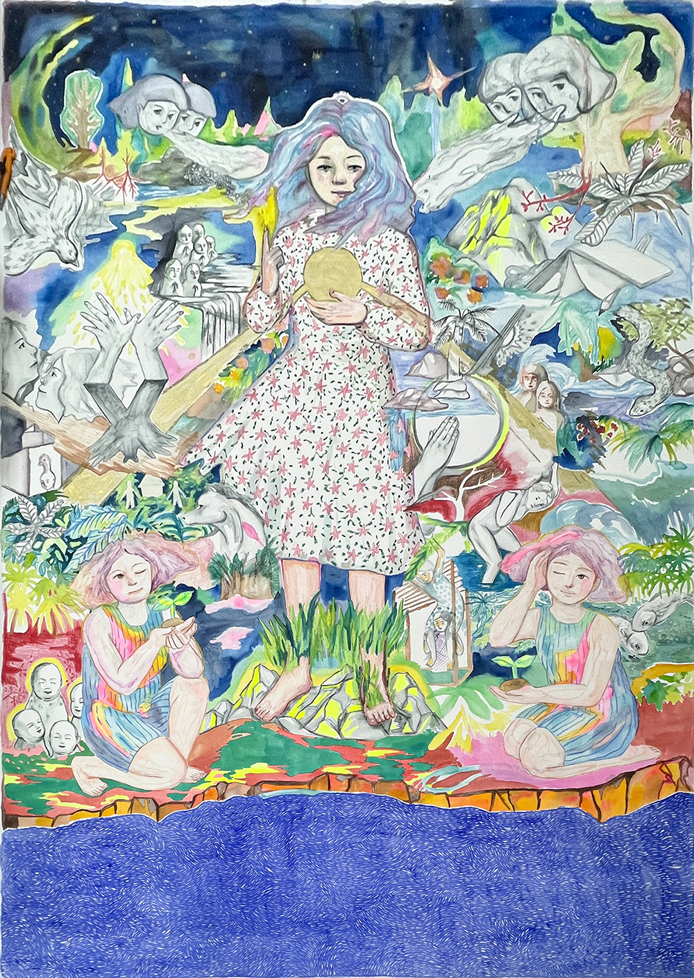 사소한 매듭이 거대한 믿음을 만드는 방법_How Small Knots Weave Great Belief, 2025, mixed media, 300cm x 220cm.jpg